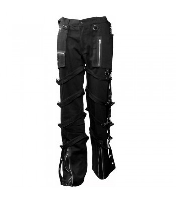 Men's Gothic Pant Black Gothic Buckle Pant, Men Fashion Gothic Pants